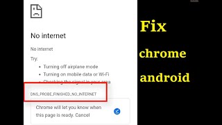 How to fix DNS PROBE FINISHED No Internet Error in chrome browser android mobile [upl. by Cloots]