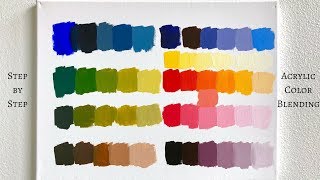 PRIMARY COLORS ONLY Acrylic Color Mixing Tutorial ColorByFeliks [upl. by Atterahs]