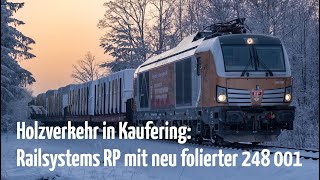 Moderner Epoche VIHolzverkehr in Kaufering Railsystems mit Zweikraftloks und neu folierter 248 001 [upl. by Ail293]