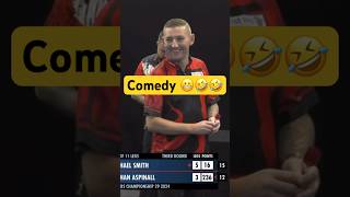 🤣Comedy Darts Nathan Aspinall 🤣 Dart „Can I leave a finish“ 😬😬 [upl. by Lleze]