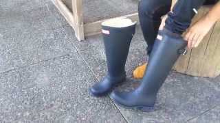 Wellies HUNTER Original Back Ajustable Navy W24893 [upl. by Acirderf590]