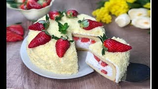 RICETTA SPECIALE DELLA NONNA  TORTA MIMOSA ALLE FRAGOLE [upl. by Yliram199]