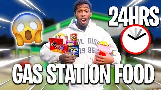 EATING GAS STATION FOOD FOR 24 HOURS [upl. by Vinny]