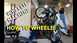 Wheelie Machine  How to Wheelie your Motorcycle  With Sparky Stunts [upl. by Adnwahsor]