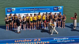 World Rowing ChampionshipsU23 PlovdivBulgaria  Award ceremony 22072023  Australia World Champ [upl. by Flannery]