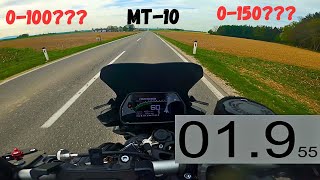 Acceleration Test 0100kmh amp 0150kmh  YAMAHA MT10 2023 stock [upl. by Alor18]