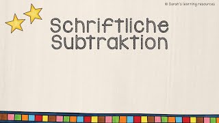 Schriftliche Subtraktion [upl. by Erodeht]