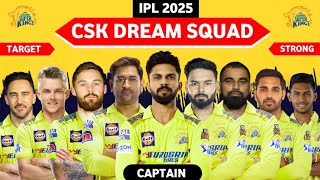 IPL 2025  CSK DREAM SQUAD 2025  CSK Target Players 2025  Ruturaj Gaikwad Chennai [upl. by Truscott]