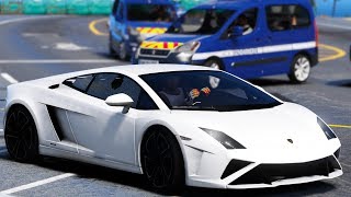 GTA 5 JE FAIT UN DÉLIT DE FUITE EN LAMBORGHINI [upl. by Gerstein]