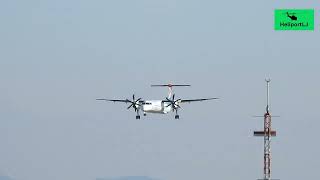 De Havilland Canada Dash 8 landing at Ljubljana [upl. by Imoyik666]