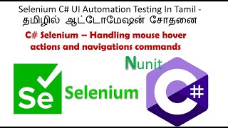 selenium mouseover and click using c tamil [upl. by Ynos314]