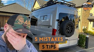 Ep10 SPRINTER VAN BUILD UPDATE  5 MISTAKES 5 TIPS CAMPERVAN BUILD [upl. by Aelhsa]