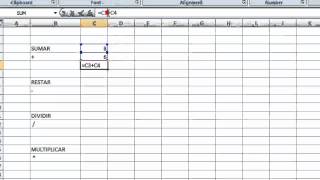 Excel Como sumar restar multiplicar y dividir [upl. by Dodi]