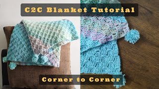 How to crochet C2C  Corner to Corner crochet blanket tutorial by Anjana Dhanavanthan [upl. by Lezned]