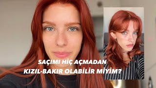 Kızıl saç boyama  bakır saç yıpratır mı  hiç açmadan bakır saç tutar mı CEVAPLAR BURDA 💘 [upl. by Raquela]