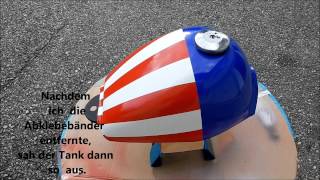 Skyteam Monkey 125ccm Captain America  Tank Lackierung Schlund´s Raritäten 5 [upl. by Haram]