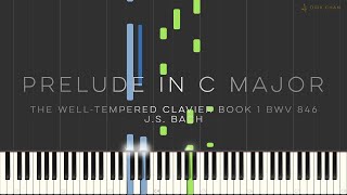 Bach Prelude in C Major Tutorial Synthesia No1 BWV 846 WellTempered Clavier Book 1  Dirk Chan [upl. by Elrak]