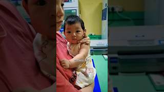 Cutebaby 🧚 Baby vaccine action at hospital 🏥 to funny I baby love cute family shots funny [upl. by Sualkin649]