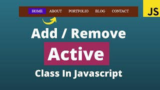 How to add and remove active class on click  HTML CSS and Javascript [upl. by Chandless]