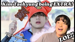 V IS SOO SASSY Reacting to quotKim Taehyung being EXTRA for 8 minutes straightquot [upl. by Ecirad]