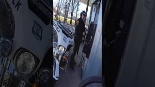 Biker stops cop from putting the wrong fuel in his motorcycle 😅 kenny1020304050 [upl. by Mutua]