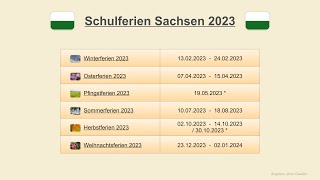 Schulferien Sachsen 2023 [upl. by Tortosa]