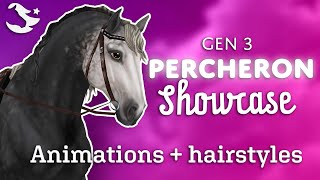 Percheron Showcase  Animations amp hairstyles  Star Stable Online⭐️ [upl. by Dlarrej]