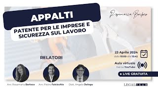 APPALTI Patente per le imprese e sicurezza sul lavoro [upl. by Chitkara]