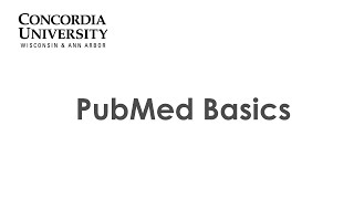 PubMed Basics [upl. by Pulcheria]