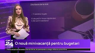 Încă două zile libere pentru bugetari Vor începe lucrul în 2025 pe 8 ianuarie [upl. by Eehtomit]