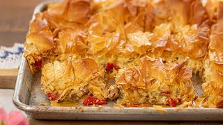 Greek Chicken amp Cheese Phyllo Pie Kotopita updates [upl. by Mackler]