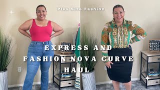 Express and Fashion Nova Curve Haul  Plus Size Women Workwear  Express fashionnovacurve [upl. by Essilem]