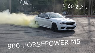 900 HORSEPOWER BMW M5 IS INSANE LAUNCH CONTROL AND BURNOUTS  060 in 22 seconds  Episode 13 [upl. by Lede855]