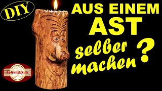 DIY Kerzenständer aus einem Ast einfach selber machen [upl. by Lierbag]