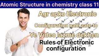 Rules of Electronic configuration class 11how to find Electronic configurationAtomic structure 11 [upl. by Etty]