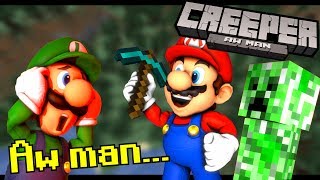 Mario sings Creeper Aw Man over Luigi [upl. by Rama]