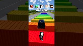 NOOB vs PRO vs HACKER vs HEROBRINE Car Jump Challenge 😎 🚗 shorts beamngdrive [upl. by Hollister]