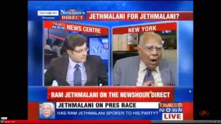 Ram Jethmalani amp Arnab Goswami at The NewsHour June 18th 2012 [upl. by Otsirc247]