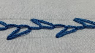 Looped cretan stitch embroidery [upl. by Leamse]