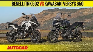 Benelli TRK 502 vs Kawasaki Versys 650  Comparison Review  Autocar India [upl. by Arahs]