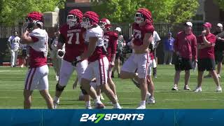 4122024 Oklahoma Football Spring Practice Highlights [upl. by Lraed]