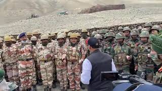 Sh Rajnath Singh Honble Raksha Mantri interacted with ITBP troops in Ladakh Himveers [upl. by Phylis]