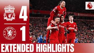 Jota Bradley Szoboszlai amp Diaz goals  Liverpool 41 Chelsea  Extended Highlights [upl. by Merat]