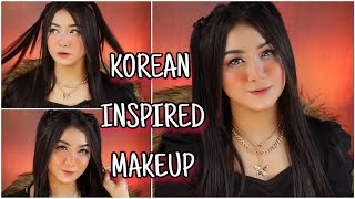 KOREAN INSPIRED MAKEUP TUTORIAL  I Tried Korean Makeup 🌸 [upl. by Beverie]