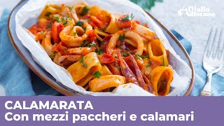 CALAMARATA CON CALAMARI  Ricetta perfetta nel cartoccio [upl. by Leora661]