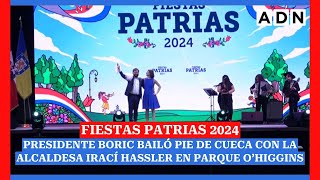 FIESTAS PATRIAS 2024  Presidente Boric inauguró las fondas del Parque OHiggins con pie de cueca [upl. by Rosa]