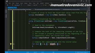 C 60 Tutorial  Advanced  65 How to Sign and Verify the File with HMACSHA1 Object [upl. by Suivatnod934]