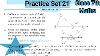 Practice Set 21 Class 7th Maths  L4 Angles and Pairs of Angles  Std 7th [upl. by Nazario]