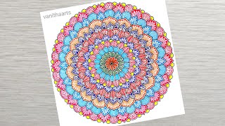 How to draw Mandala for Beginners  Color Mandala Art  stepbystep  doodle art  mandala drawing [upl. by Masha]