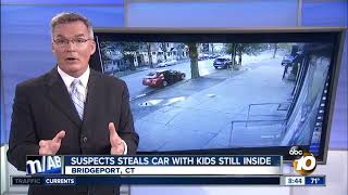 Suspect steals car with kids still inside [upl. by Ciredec126]